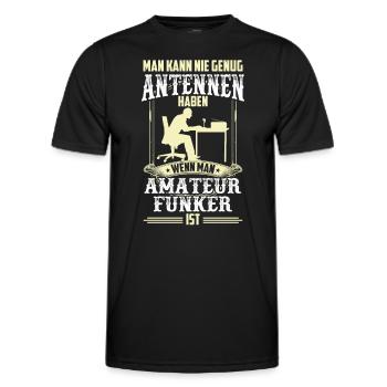 Amateurfunker genug Antennen Hobbyfunker - Männer Funktions-T-Shirt - Schwarz - Vorne - AI Model Male 178 dark (178cm)