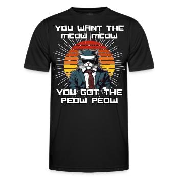 Cat Shirt Cat Gift Idea Putty - Men's Functional T-Shirt - black - Front - AI Model Male 178 dark (178cm)