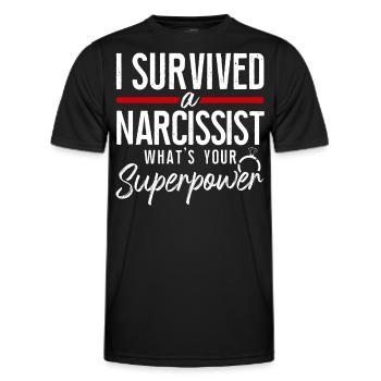 Happy Divorce Party I Survived A - Männer Funktions-T-Shirt - Schwarz - Vorne - AI Model Male 178 dark (178cm)