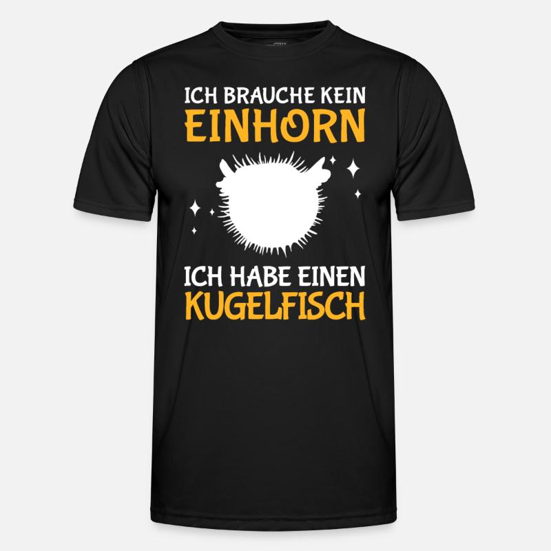 Ich habe einen Kugelfisch Aquaristik - Männer Funktions-T-Shirt - Schwarz