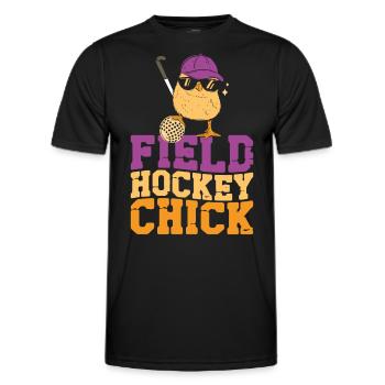 Field Hockey Chicken Field Hockey - Männer Funktions-T-Shirt - Schwarz - Vorne - AI Model Male 178 dark (178cm)
