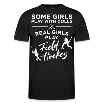 Field Hockey Some Girls Play With - Men's Functional T-Shirt - black - Front - AI Model Male 178 dark (178cm)