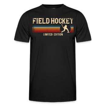 Field Hockey Retro Vintage Field - Männer Funktions-T-Shirt - Schwarz - Vorne - AI Model Male 178 dark (178cm)