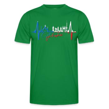 Prag Skyline Herzschlag Tschechien Herz Love Praha - Männer Funktions-T-Shirt - Kelly Green - Vorne - AI Model Male 178 dark (178cm)