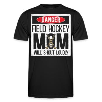 Field Hockey Mom Danger Field - Männer Funktions-T-Shirt - Schwarz - Vorne - AI Model Male 178 dark (178cm)