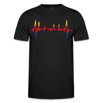 Sylt Skyline Nordsee Herzschlag Nordfriesen Sylter - Männer Funktions-T-Shirt - Schwarz - Vorne - AI Model Male 178 dark (178cm)