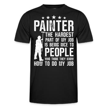 House Painter Decorator Painter - Männer Funktions-T-Shirt - Schwarz - Vorne - AI Model Male 178 dark (178cm)