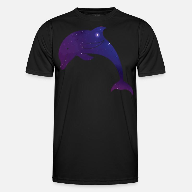 Dolphin Space Galaxy Männer Funktions-T-Shirt