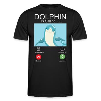 Dolphin Phone Display Dolphin Is - Men's Functional T-Shirt - black - Front - AI Model Male 178 dark (178cm)