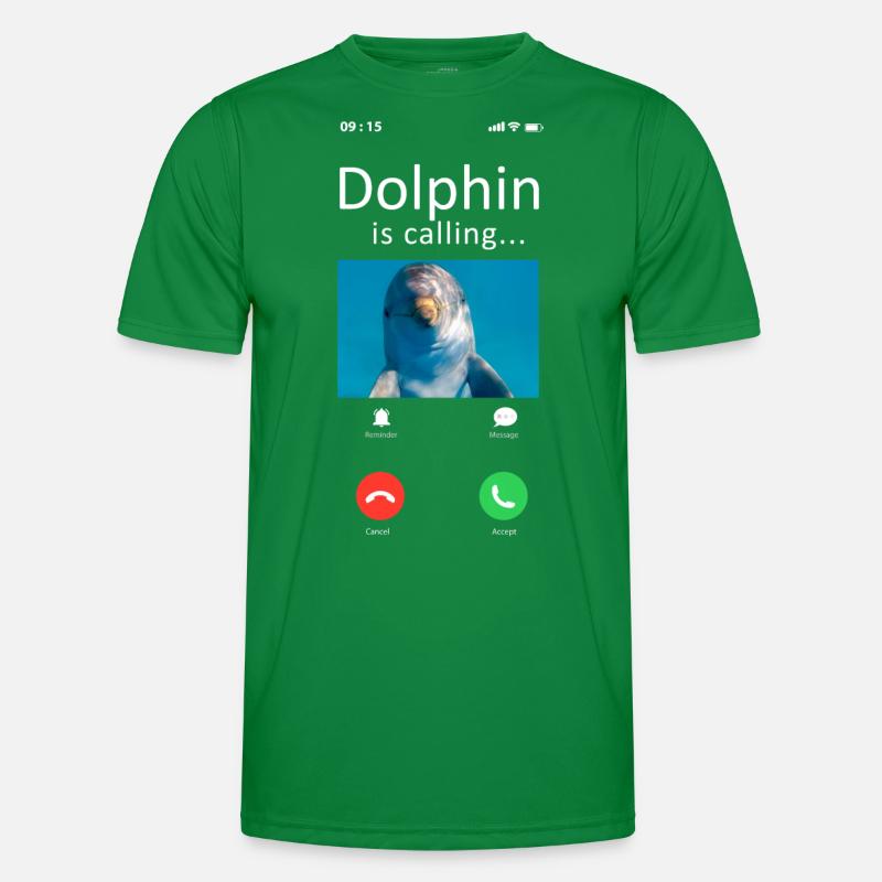 Dolphin Phone Display Dolphin Is Männer Funktions-T-Shirt