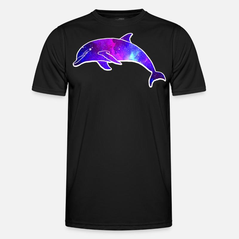 Dolphin Space Galaxy - Men's Functional T-Shirt - black