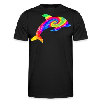 Dolphin Tie Dye - Männer Funktions-T-Shirt - Schwarz - Vorne - AI Model Male 178 dark (178cm)