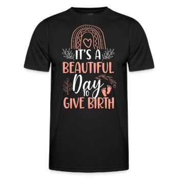 Infirmière spécialisée dans le travail et l’accouchement - T-shirt sport Homme - noir - Devant - AI Model Male 178 dark (178cm)