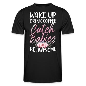 LD Labour And Delivery Nurse - Men's Functional T-Shirt - black - Front - AI Model Male 178 dark (178cm)