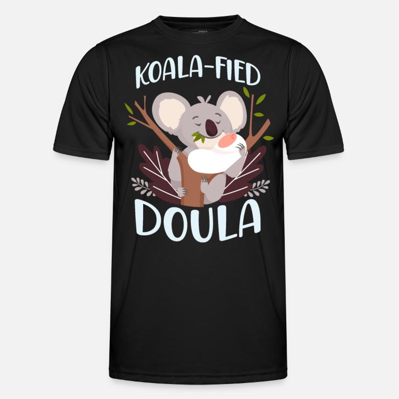 Doula Birth Worker Koala - Männer Funktions-T-Shirt - Schwarz