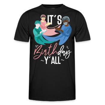 LD Labour And Delivery Nurse - Men's Functional T-Shirt - black - Front - AI Model Male 178 dark (178cm)