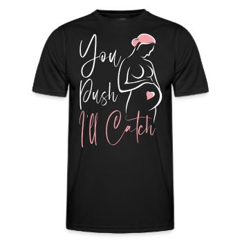 LD Labour And Delivery Nurse - Men's Functional T-Shirt - black - Front - AI Model Male 178 dark (178cm)