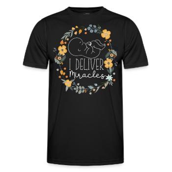 LD Labour And Delivery Nurse - Men's Functional T-Shirt - black - Front - AI Model Male 178 dark (178cm)