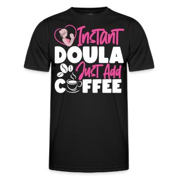 Doula Birth Worker Coffee Instant - Männer Funktions-T-Shirt - Schwarz - Vorne - AI Model Male 178 dark (178cm)