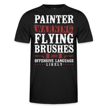 Peintre en bâtiment Peintre décorateur Peintre - T-shirt sport Homme - noir - Devant - AI Model Male 178 dark (178cm)