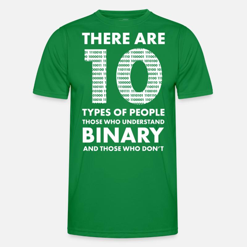 10 Types Of People Binary Funny Programming Geek Men's Functional T-Shirt