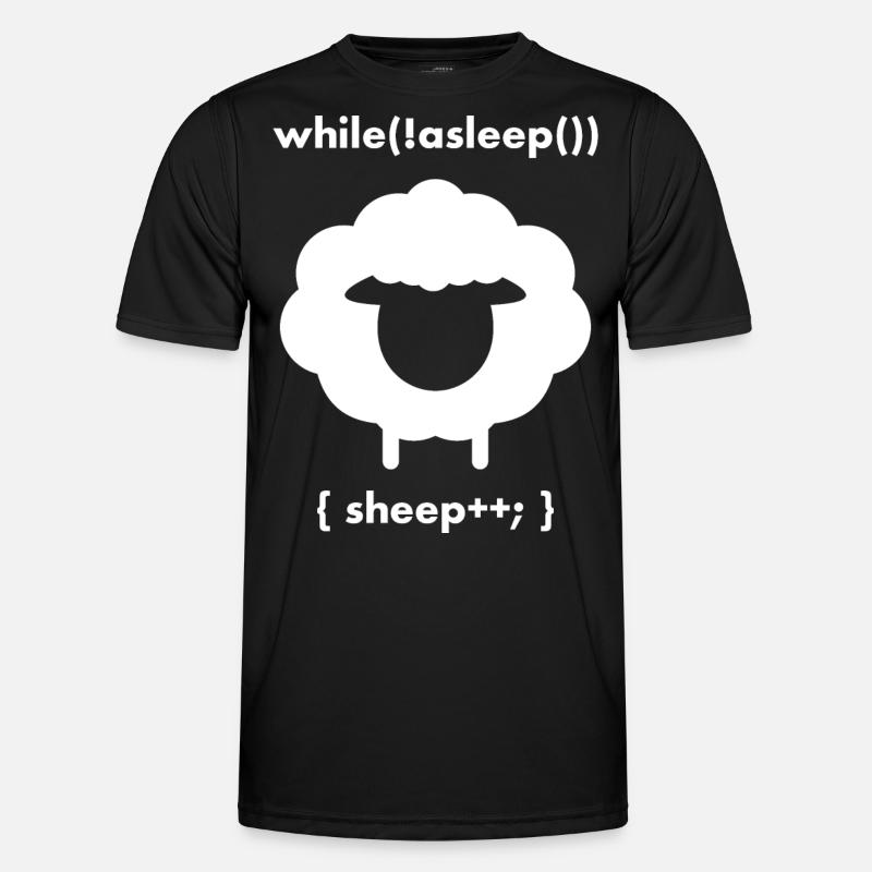 Counting Sheeps While Asleep Sheep Plus Plus - Men's Functional T-Shirt - black