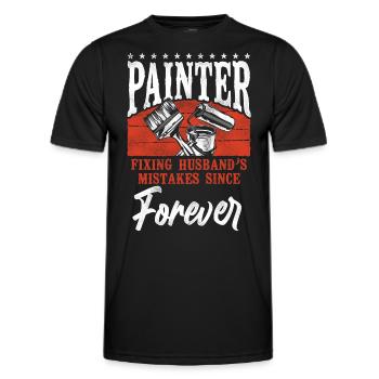 House Painter Decorator Painter - Männer Funktions-T-Shirt - Schwarz - Vorne - AI Model Male 178 dark (178cm)