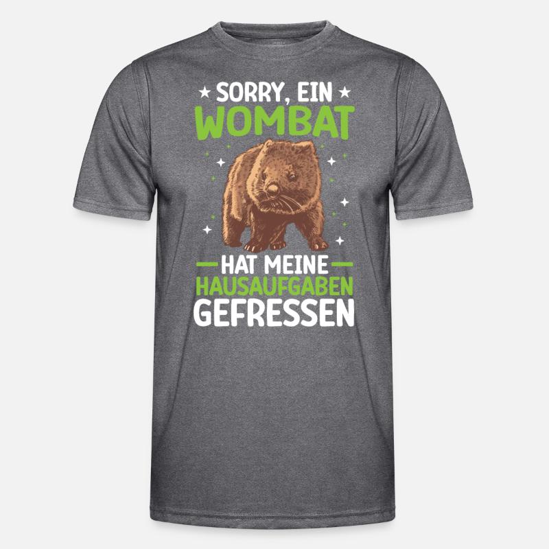 Wombat eats homework marsupial Men's Functional T-Shirt