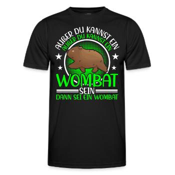 Wombat Beuteltier Sei ein Wombat - Männer Funktions-T-Shirt - Schwarz - Vorne - AI Model Male 178 dark (178cm)
