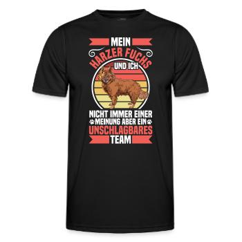 Harzer Fuchs is unbeatable herding dog herding fox - Men's Functional T-Shirt - black - Front - AI Model Male 178 dark (178cm)