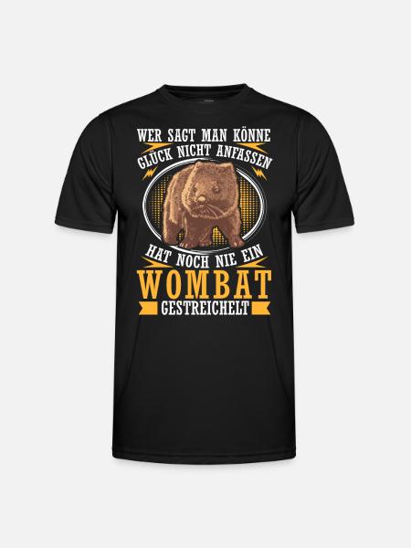 Wombat streicheln Australien Beuteltier - Männer Funktions-T-Shirt - Schwarz