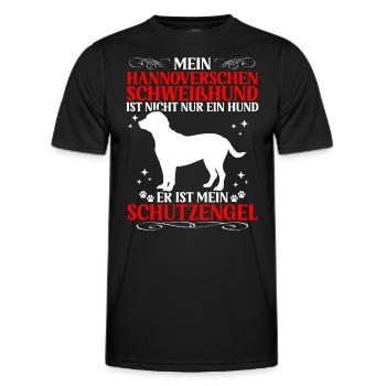 Hanoverian Hound is not just a dog - Men's Functional T-Shirt - black - Front - AI Model Male 178 dark (178cm)