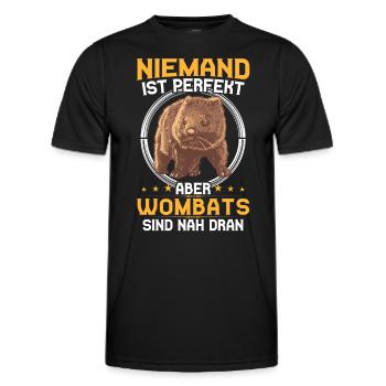 Wombat is perfect Australia marsupial - Men's Functional T-Shirt - black - Front - AI Model Male 178 dark (178cm)
