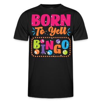 Bingo Player Born To Yell Bingo - Men's Functional T-Shirt - black - Front - AI Model Male 178 dark (178cm)