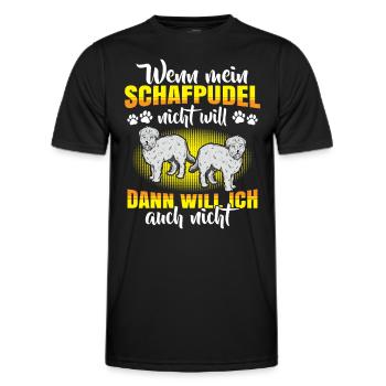 Schafpudel will nicht Altdeutscher Hütehund - Männer Funktions-T-Shirt - Schwarz - Vorne - AI Model Male 178 dark (178cm)