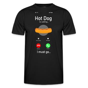 Hot Dog Adulte Téléphone Affichage Chaud - T-shirt sport Homme - noir - Devant - AI Model Male 178 dark (178cm)