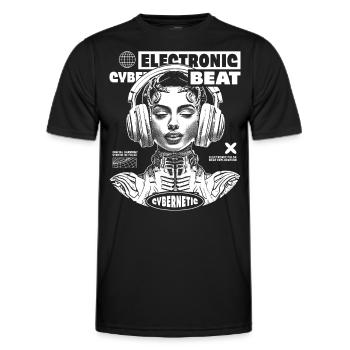 Techno-Festival T-Shirt: Space Princess Design - Männer Funktions-T-Shirt - Schwarz - Vorne - AI Model Male 178 dark (178cm)