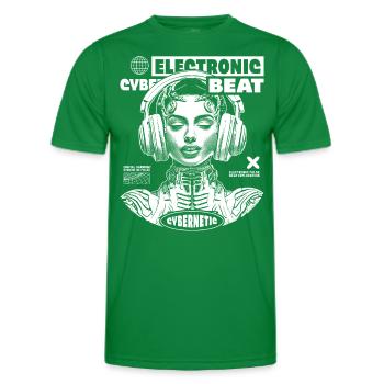 Techno Festival T-Shirt: Space Princess Design - Men's Functional T-Shirt - kelly green - Front - AI Model Male 178 dark (178cm)