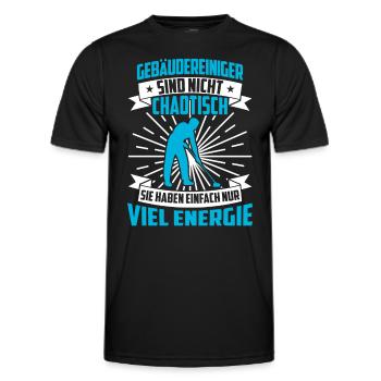Building cleaner is not chaotic window cleaner - Men's Functional T-Shirt - black - Front - AI Model Male 178 dark (178cm)