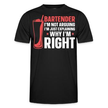 Barman Mixologue Barman Je suis - T-shirt sport Homme - noir - Devant - AI Model Male 178 dark (178cm)