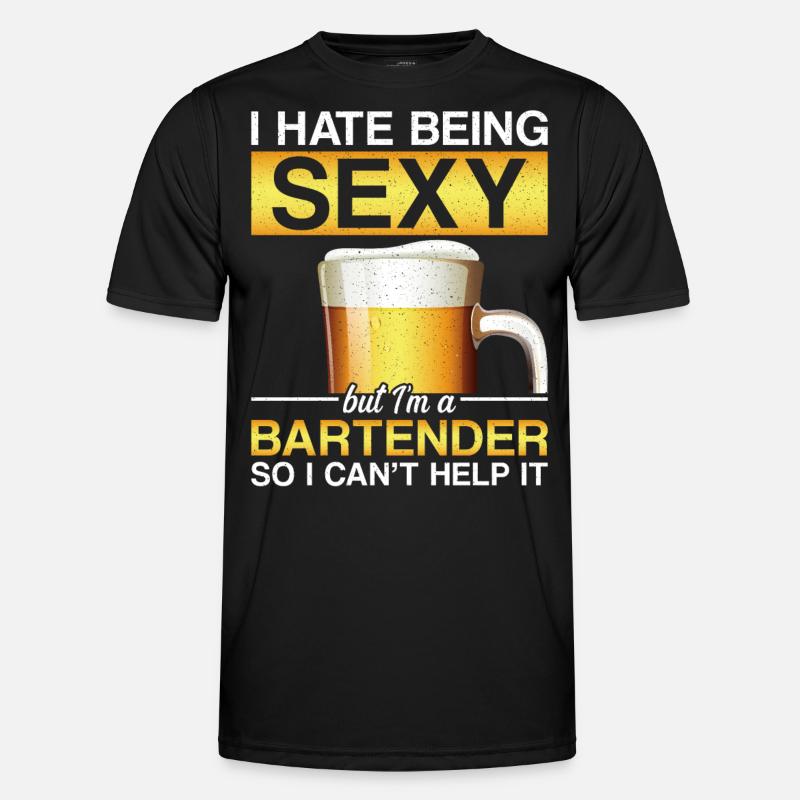 Bartender Mixologist I Hate Being - Männer Funktions-T-Shirt - Schwarz