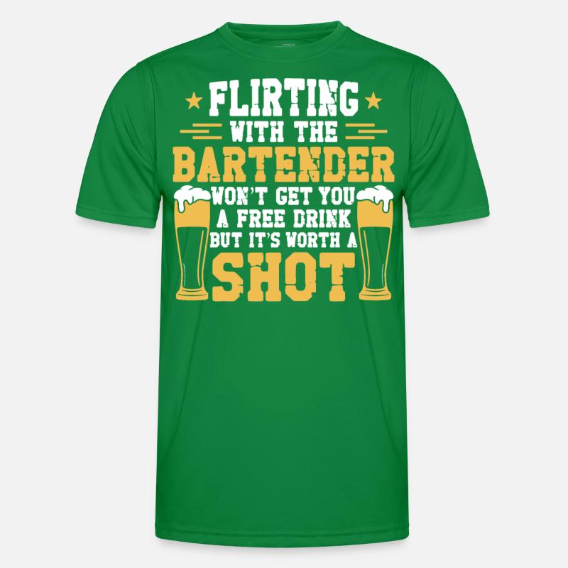 Bartender Mixologist Flirting With Men's Functional T-Shirt