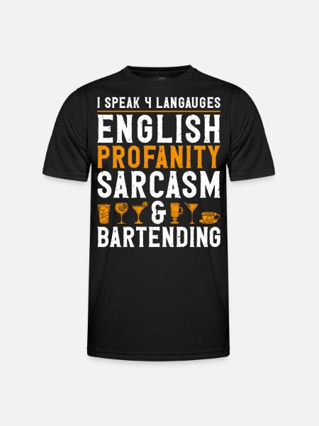 Bartender Mixologist I Speak 4 - Men's Functional T-Shirt - black