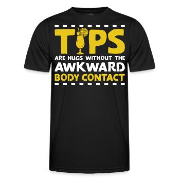 Bartender Mixologist Tips Are Hugs - Men's Functional T-Shirt - black - Front - AI Model Male 178 dark (178cm)