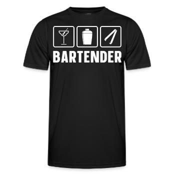 Bartender Mixologist Bartender - Men's Functional T-Shirt - black - Front - AI Model Male 178 dark (178cm)