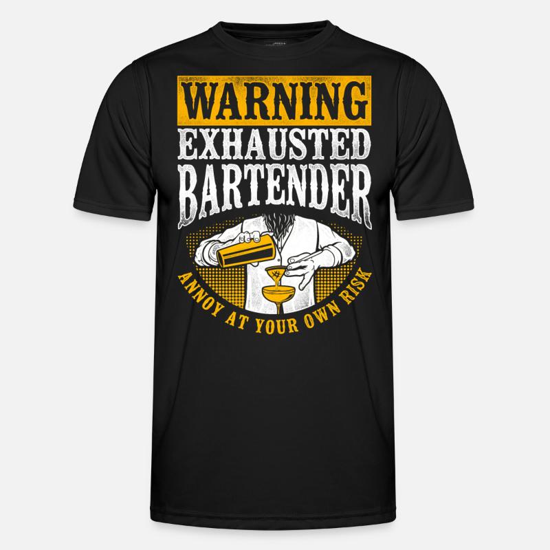 Bartender Mixologist Warning - Men's Functional T-Shirt - black