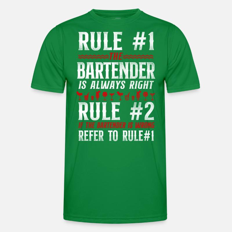 Bartender Mixologist Bar Rules Männer Funktions-T-Shirt