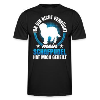 Schafpudel hat mich geheilt Altdeutscher Hütehund - Männer Funktions-T-Shirt - Schwarz - Vorne - AI Model Male 178 dark (178cm)