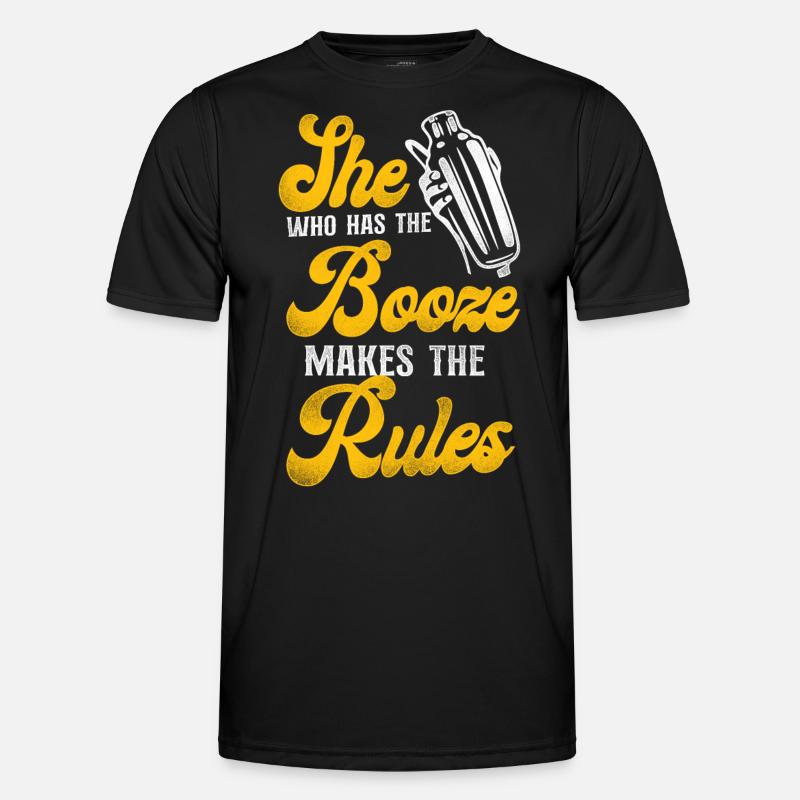 Bartender Mixologist She Who Has Männer Funktions-T-Shirt