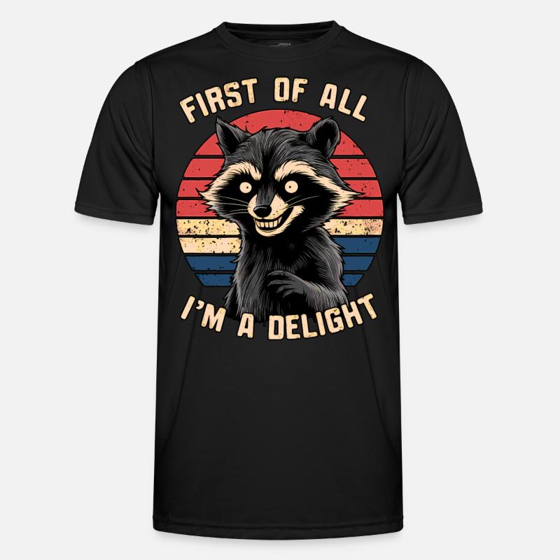 Zunächst einmal bin ich ein Genuss Lustiger Humor Waschbär - Männer Funktions-T-Shirt - Schwarz